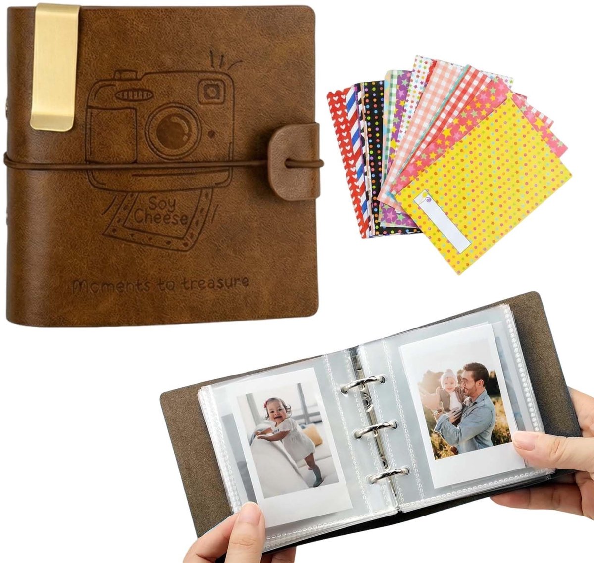 Mini Fotoalbum - 50 Pagina's voor 100 Foto's - Bruin