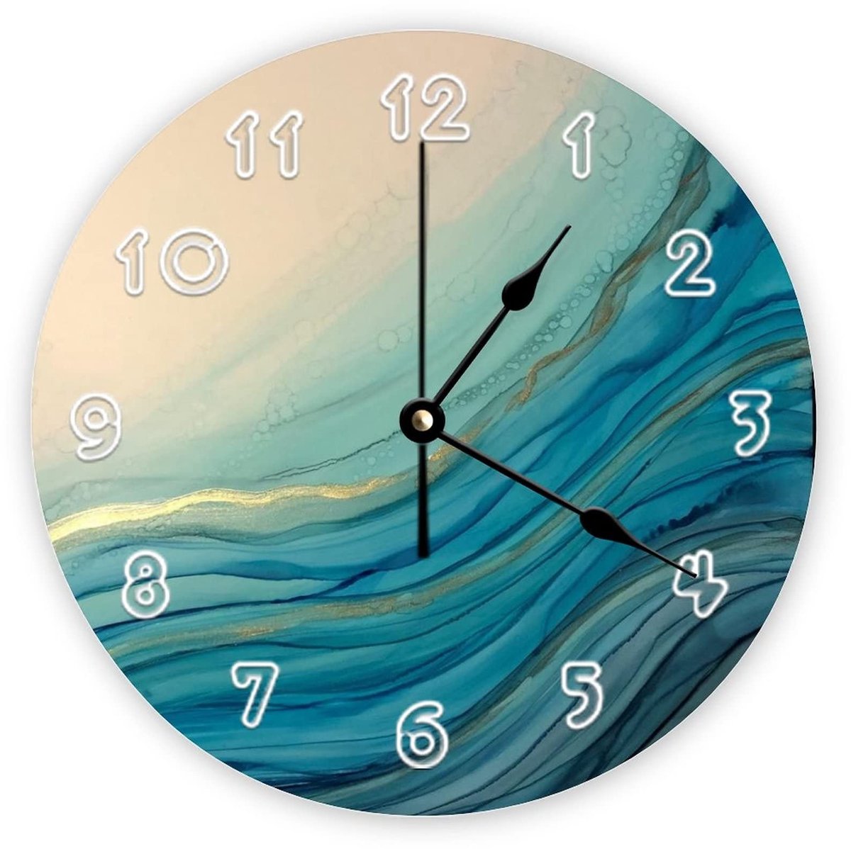Wandklok - Stille klok van hout - 38x38 cm