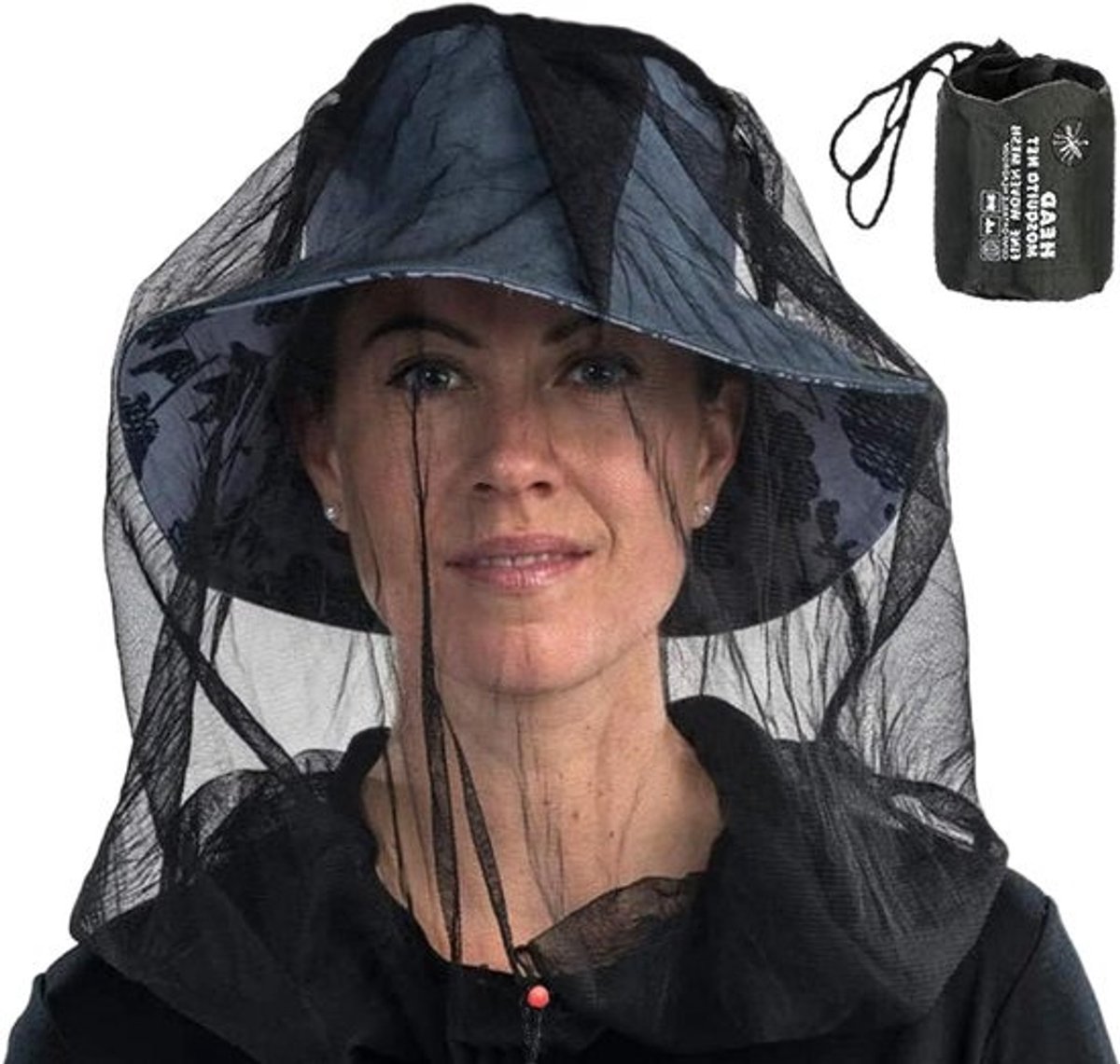 Hoofd Muggennet - Vliegengaas Cape - Outdoor Bescherming - Fijnmazig Ademend - 99x66 cm - Zwart