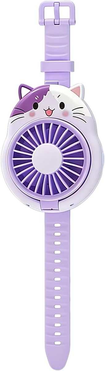 Polsventilator - USB Oplaadbaar 3 Snelheden - Voor Kinderen Binnen en Buiten - Persoonlijke ventilator met polsband - paars - draagbaar - via USB oplaadbaar - voor binnen en buiten - Draagbare ventilator voor kinderen (jongens en meisjes)