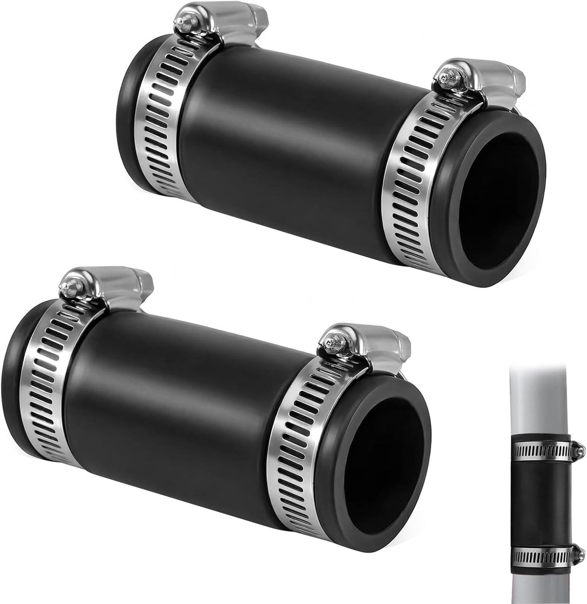 Flexibele rubberkoppeling set van 2 voor geluidsdemping, eenvoudige installatie en optimale prestaties