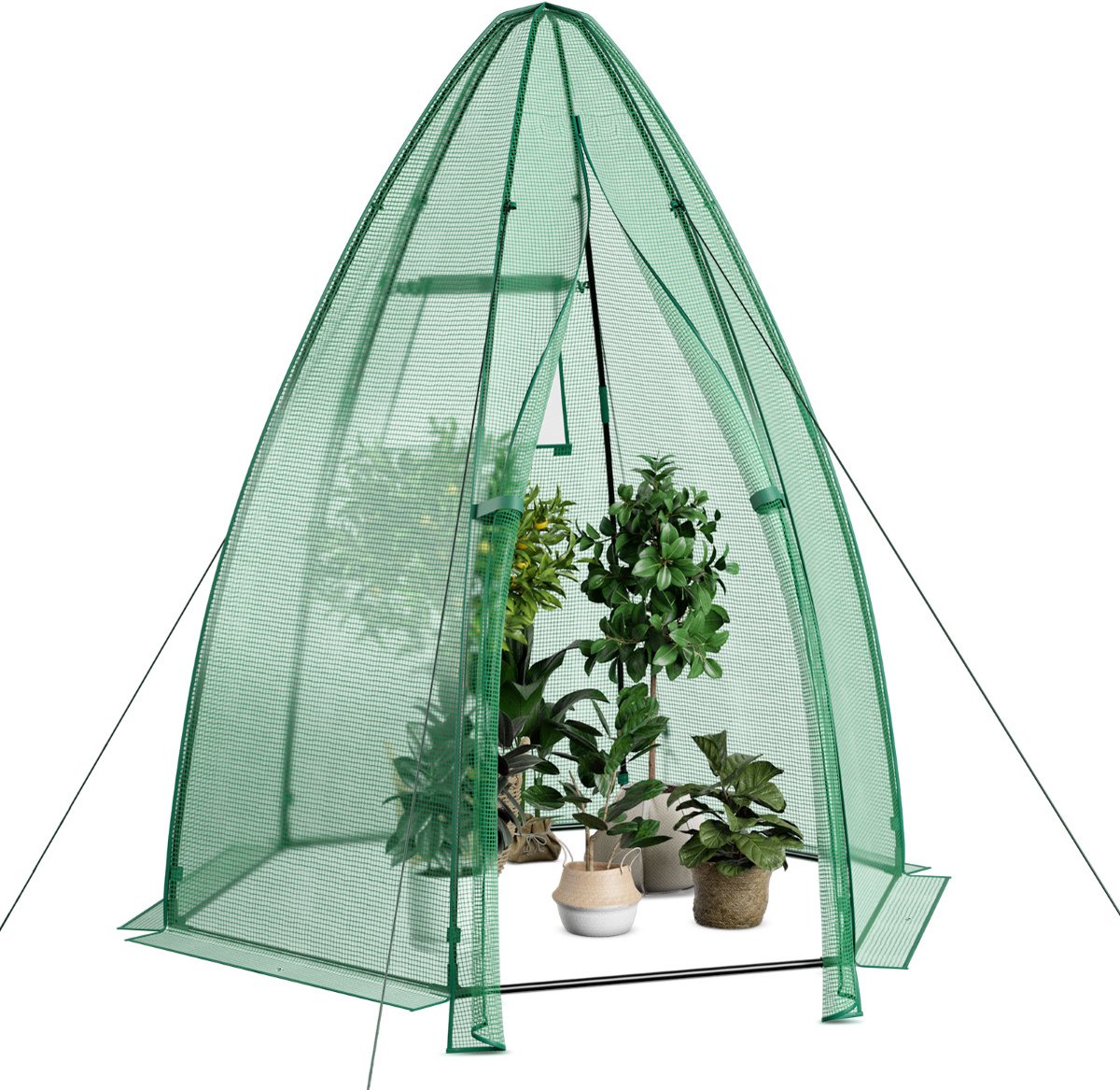 SureDeal® - Tuinier - Foliebroeikas Broeikas - All Weather Afdekking - Potplanten - 160x160x183 cm - Groen