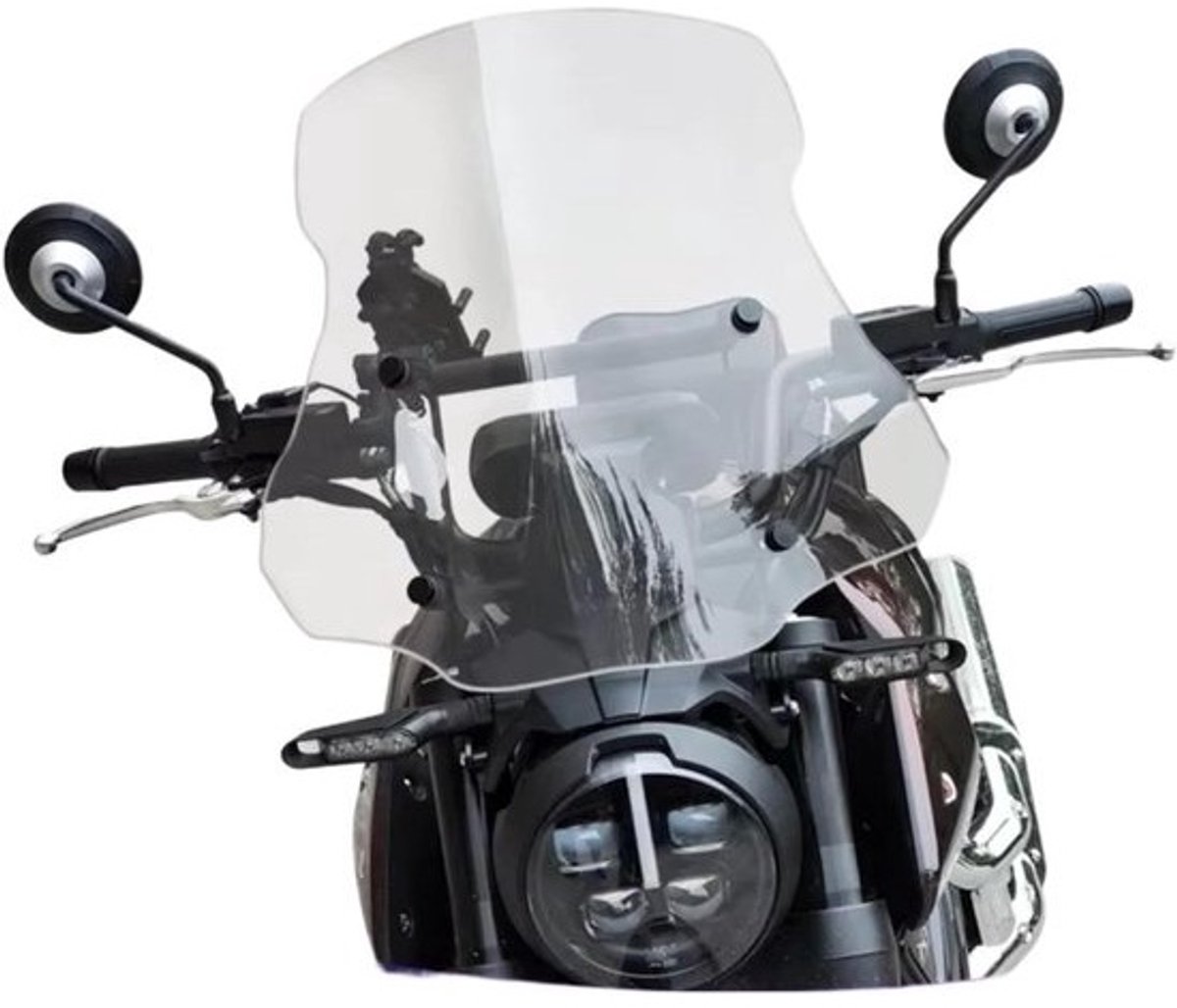 Motorruit - Windscherm Motor - Windbescherming - Bescherming tegen puin - 48cm - Transparant