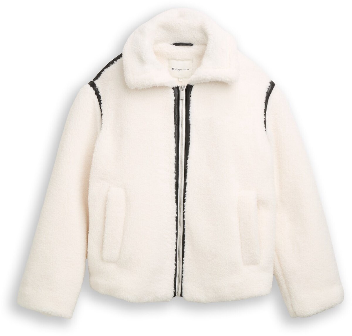 Tom Tailor Denim - Losse teddy jas - Maat S - light cream beige