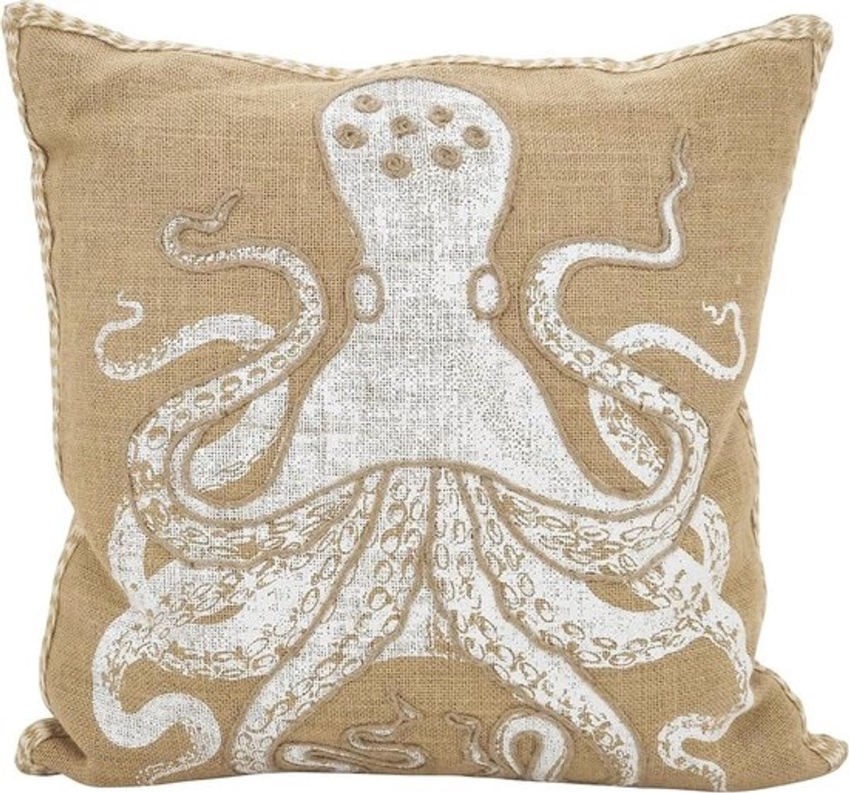 Octopus Sierkussen - Jute Kussen - Wonen Decoratie - Verf Geïnspireerde Octopus - 20 inch - Octopus
