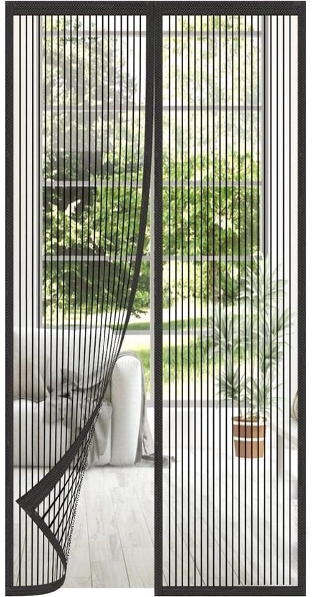 Magnetisch Vliegengaas - Muggenhor Deur Vliegendeur - Insecten Buiten Houden - Automatische Sluiting - 100 x 220 cm - Zwart