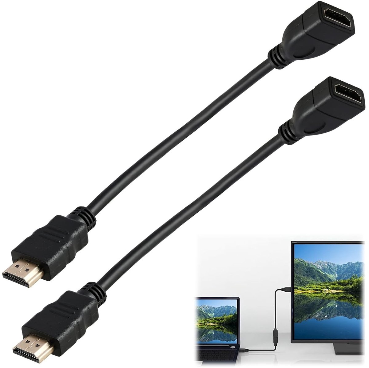 HDMI Verlengkabel 14cm - Hoge Snelheid Adapter voor TV Stick, Consoles en PC - Ondersteunt 4K, 3D en 1080P met 18 Gbit/s Bandbreedte
