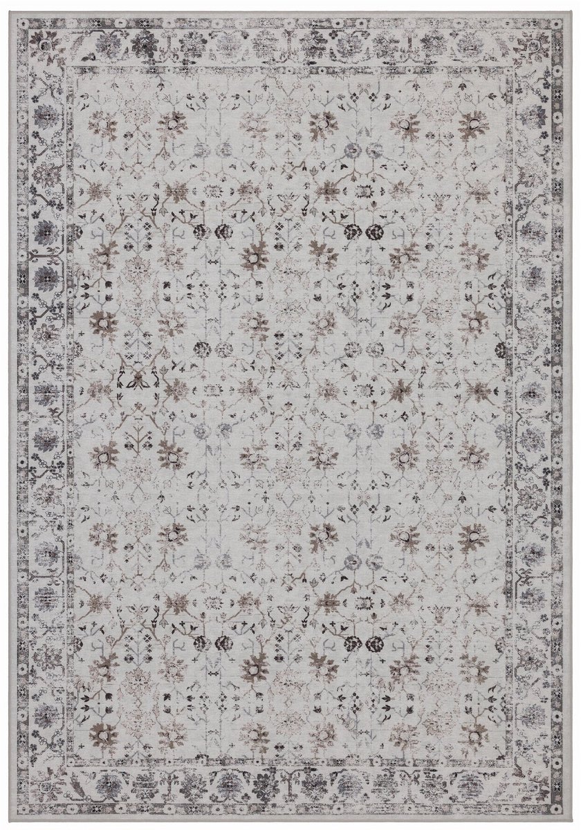 Dutch XXL Vintage Vloerkleed | Tapijt | Inka | Floraal | Crème | 80x150 cm