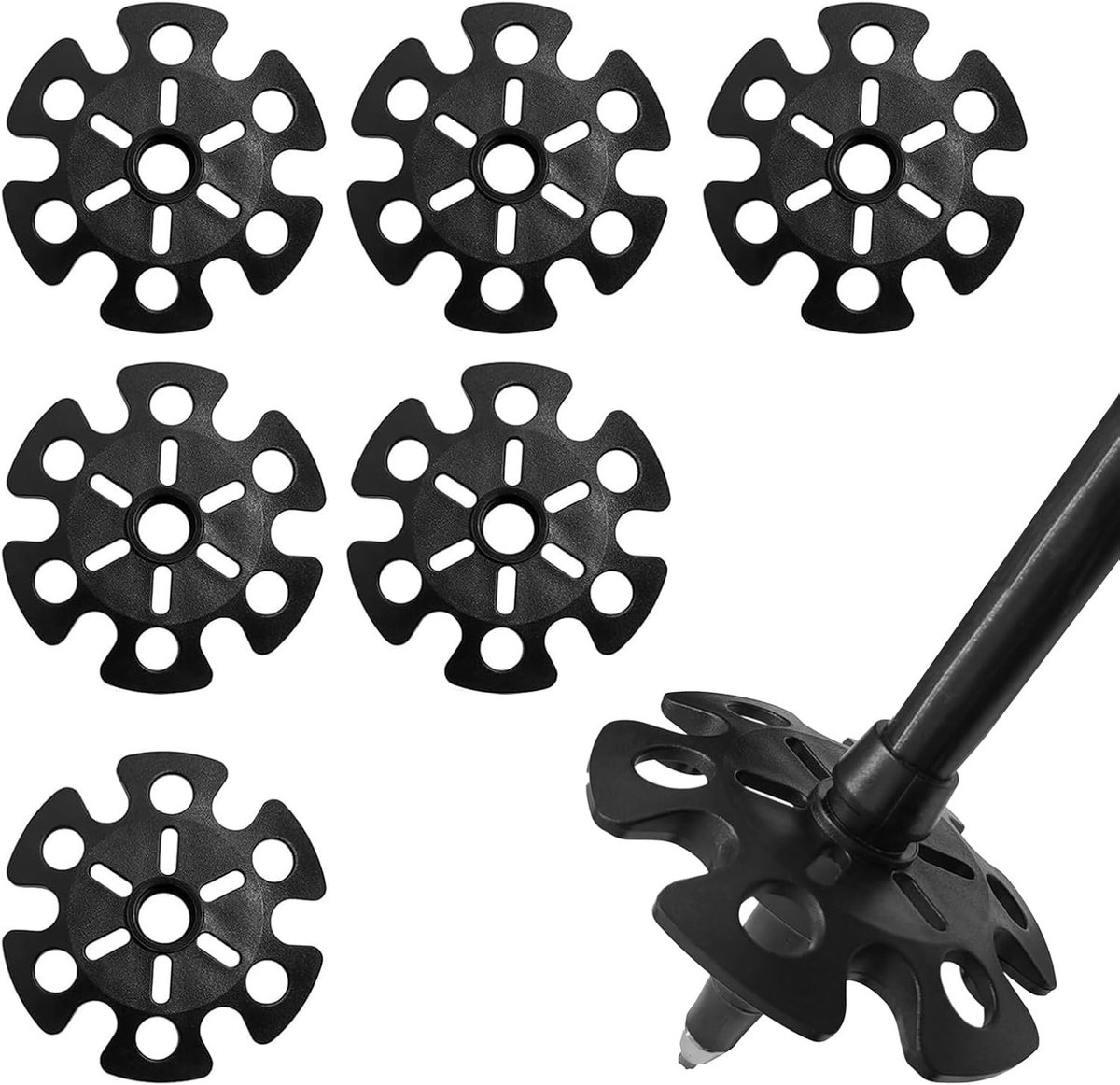 Hiking Poles Accessoires - Snow Basket Set van 6 Stuks voor Skiën, Trekking en Outdoor Activiteiten, Duurzaam en Geschikt voor Sneeuw en Bergen