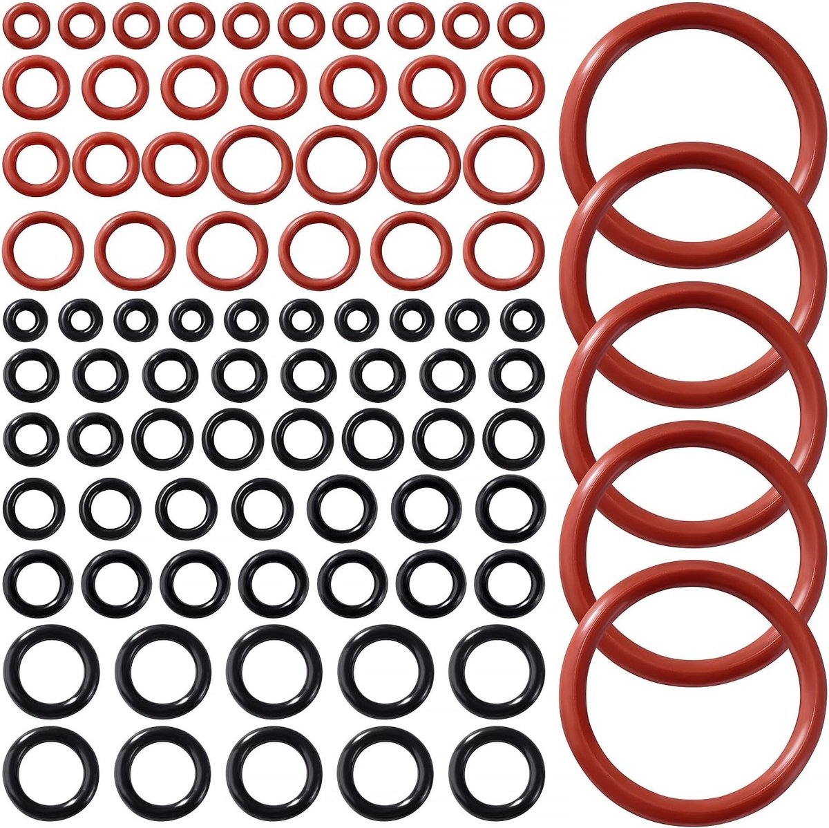 O-Ring Set van 86 Stuks voor Koffiemachine, Siliconen O-Ringen voor Zetgroep, Inclusief Ovalen Sleutel, Geschikt voor Diverse Merken