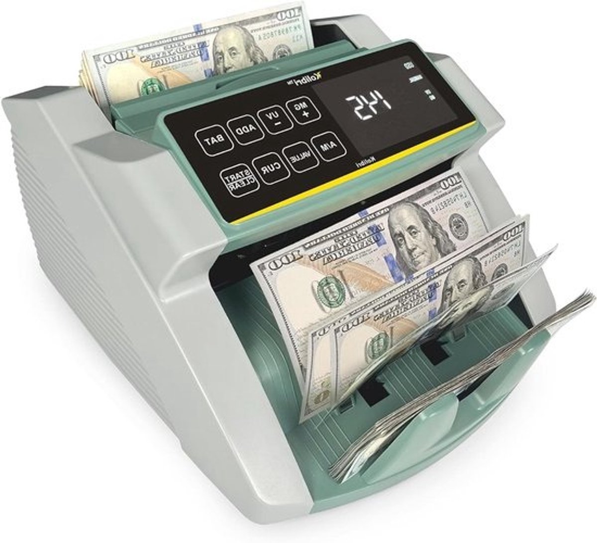 Geldtelmachine - Rekenteller Bankbiljetten - Biljetten Tellen - Duurzame Metalen Constructie - 200 Biljetten - Zwart