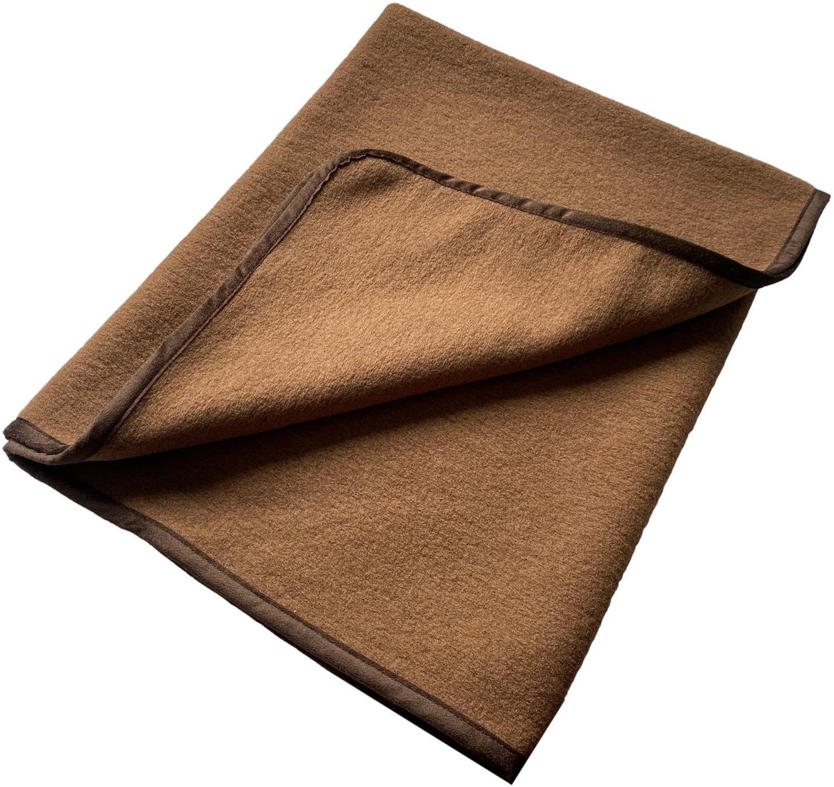 Wollen Plaid - 100% Virgin Wol - Donkerbruin 120x100 cm