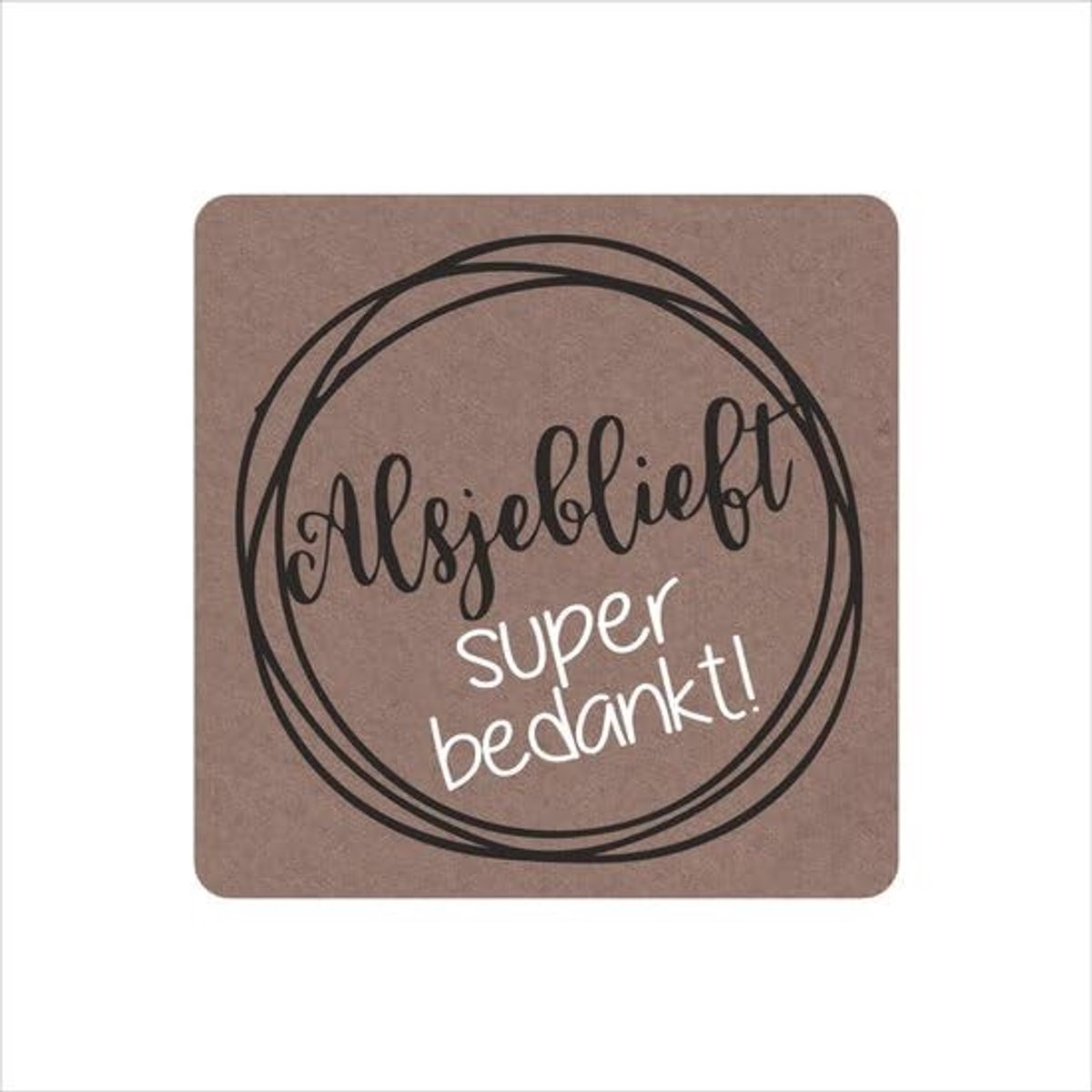 Wenskaarten Stickers - Dank je wel - Rol van 250 stuks