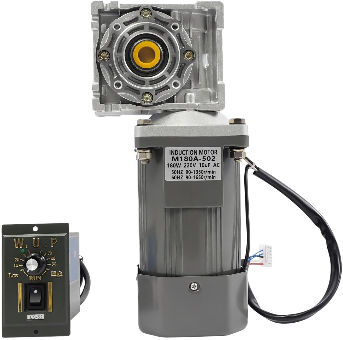 Transmissiemotor met wormwiel en snelheidsregelaar - 0-27rpm