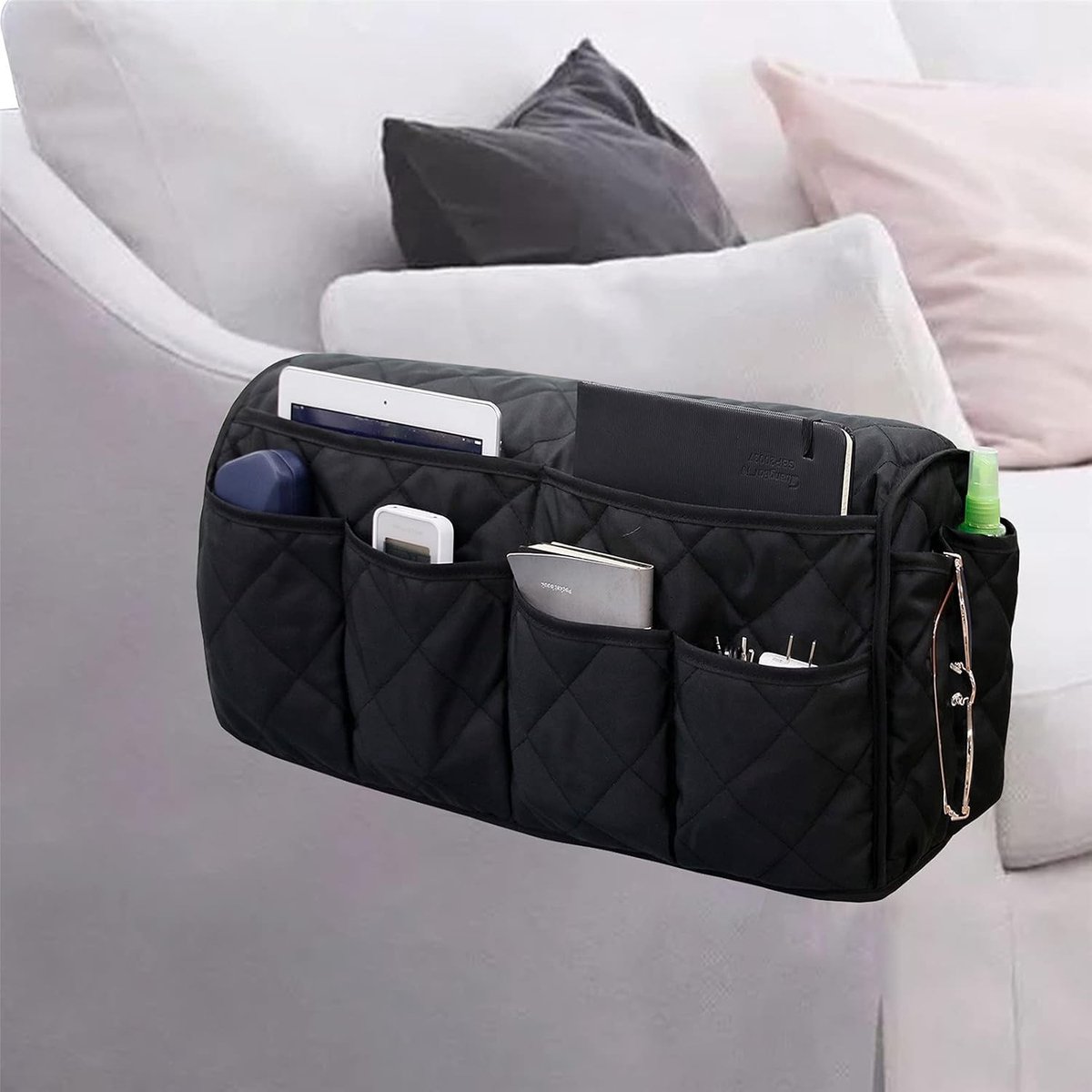 Praktische Sofa Armleuning Organizer met 14 Vakken voor Telefoon, TV Afstandsbediening en Tijdschriften - Antislip Opbergoplossing voor de Woonkamer