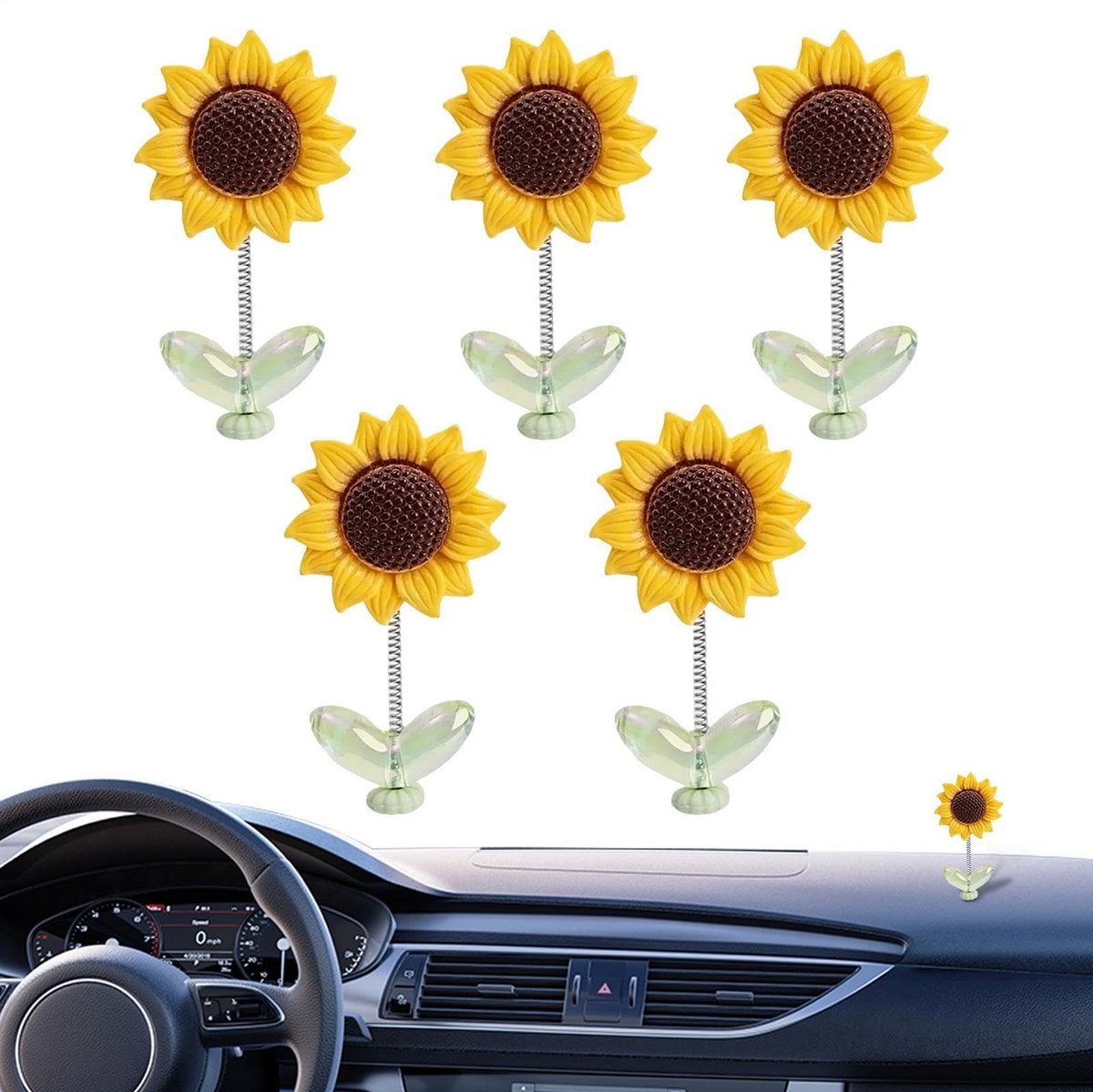 Zonnebloem Dashboard Decoratie - 5 Stuks