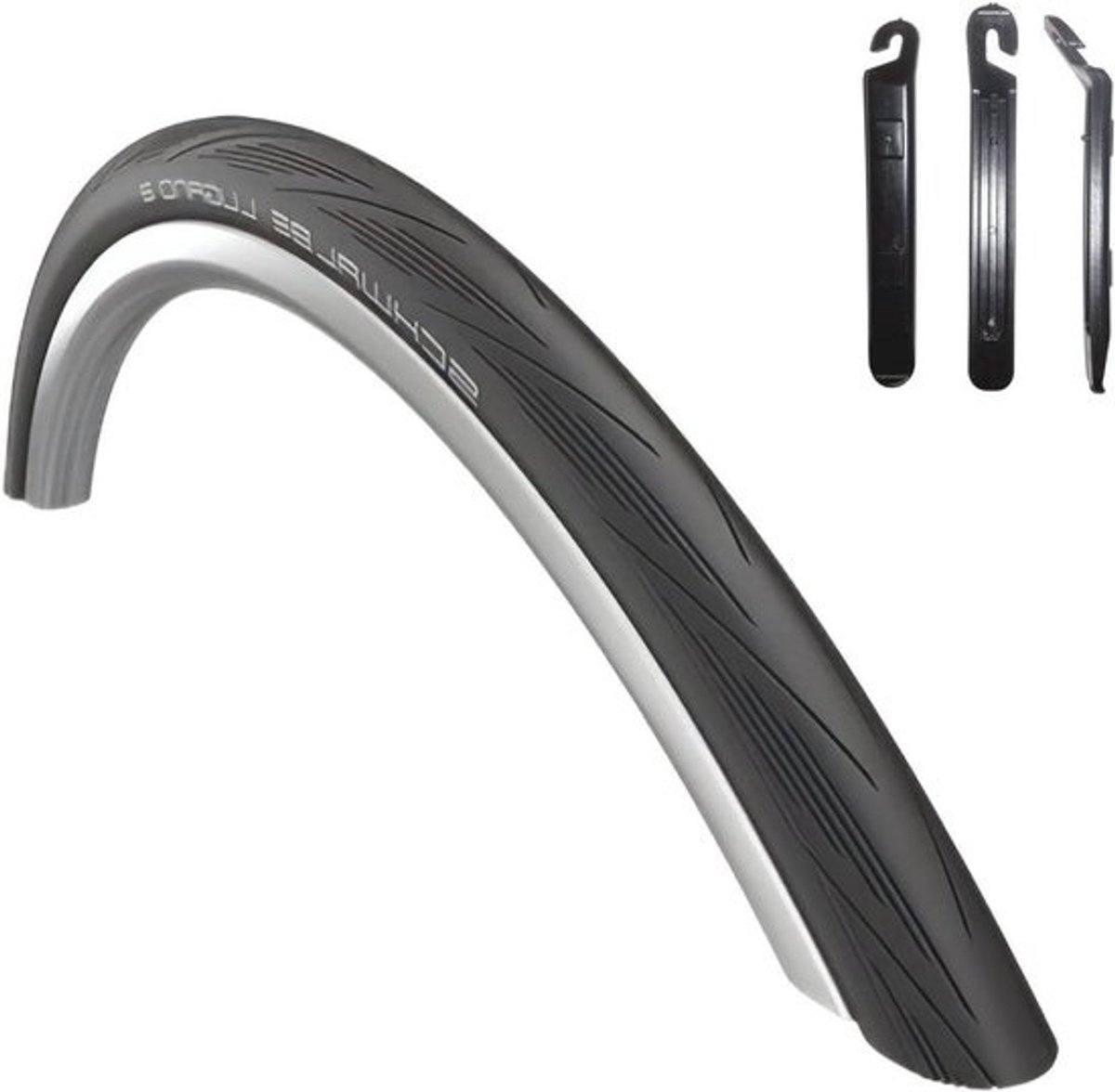 Racefietsbanden - Banden Set - Fietsen Onderhoud - Inclusief Bandenlichters - 700 x 23C - Zwart