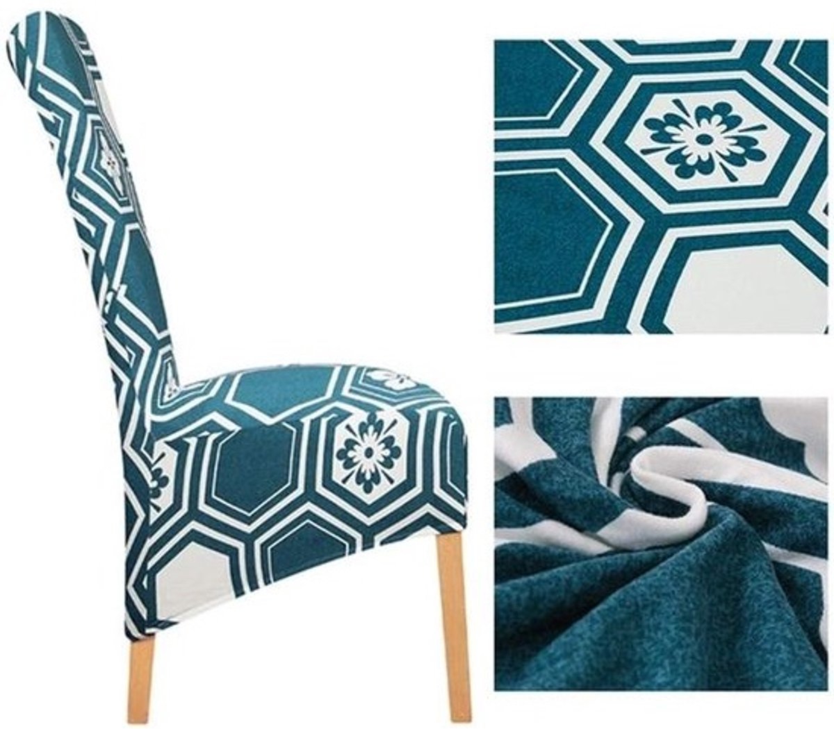 Stoelhoezen 2 stuks - Stoelovertrekken Banket - Eetkamer Decoratie - Kreukbestendig Materiaal - XL Maat - K833