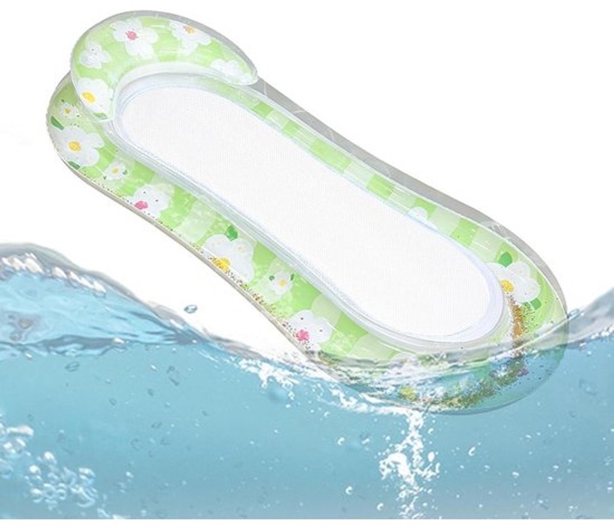 Waterhangmat Vlotter - Zwembad Ligstoel - Ontspannen in Water - Ergonomisch Ontwerp - 150x72cm - Groen