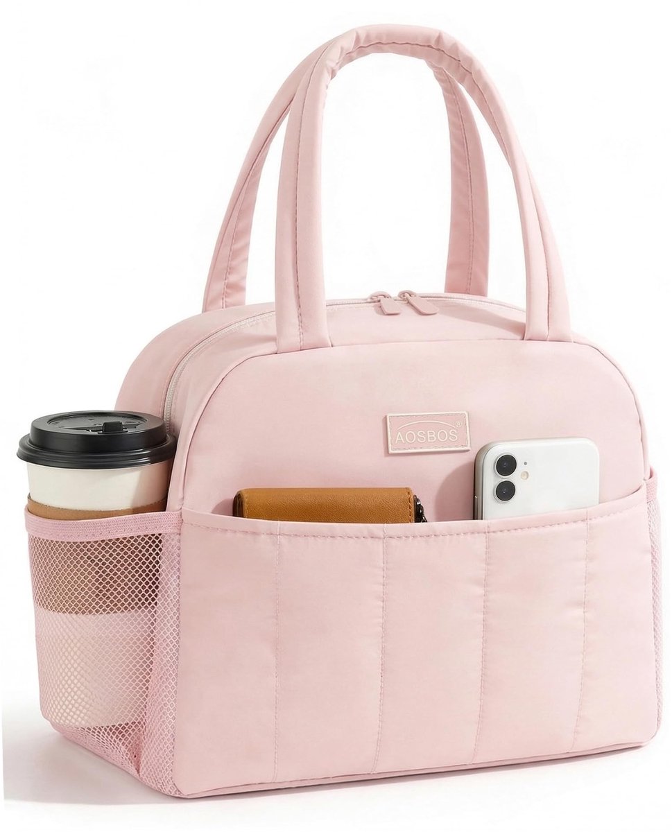 Insulated Lunch Bag voor Dames - 9 Liter, Roze