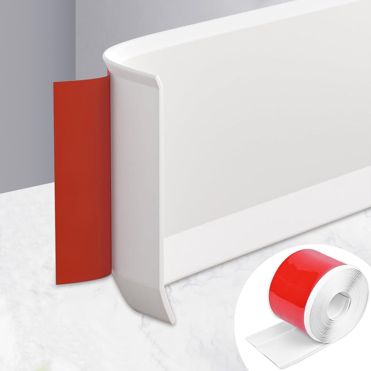 Soft Skirting Board - Zelfklevend PVC - 15 cm x 5 m - Wit