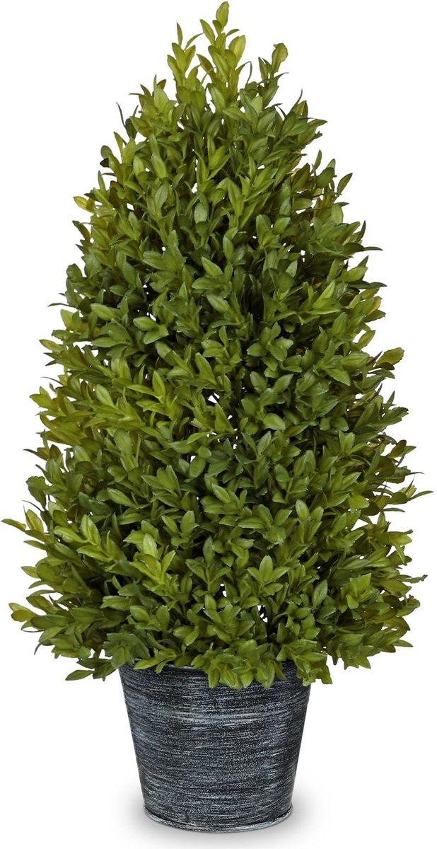 Kunstmatige Boxwood Tower - 46 cm in Zinken Pot