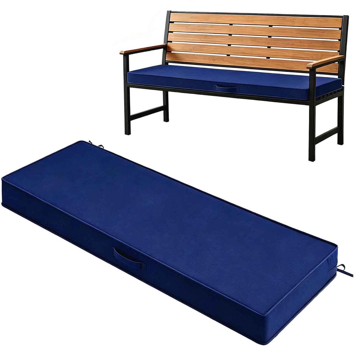 Waterdicht Zitkussen voor Buitenbank - Donkerblauw 112 x 45 cm