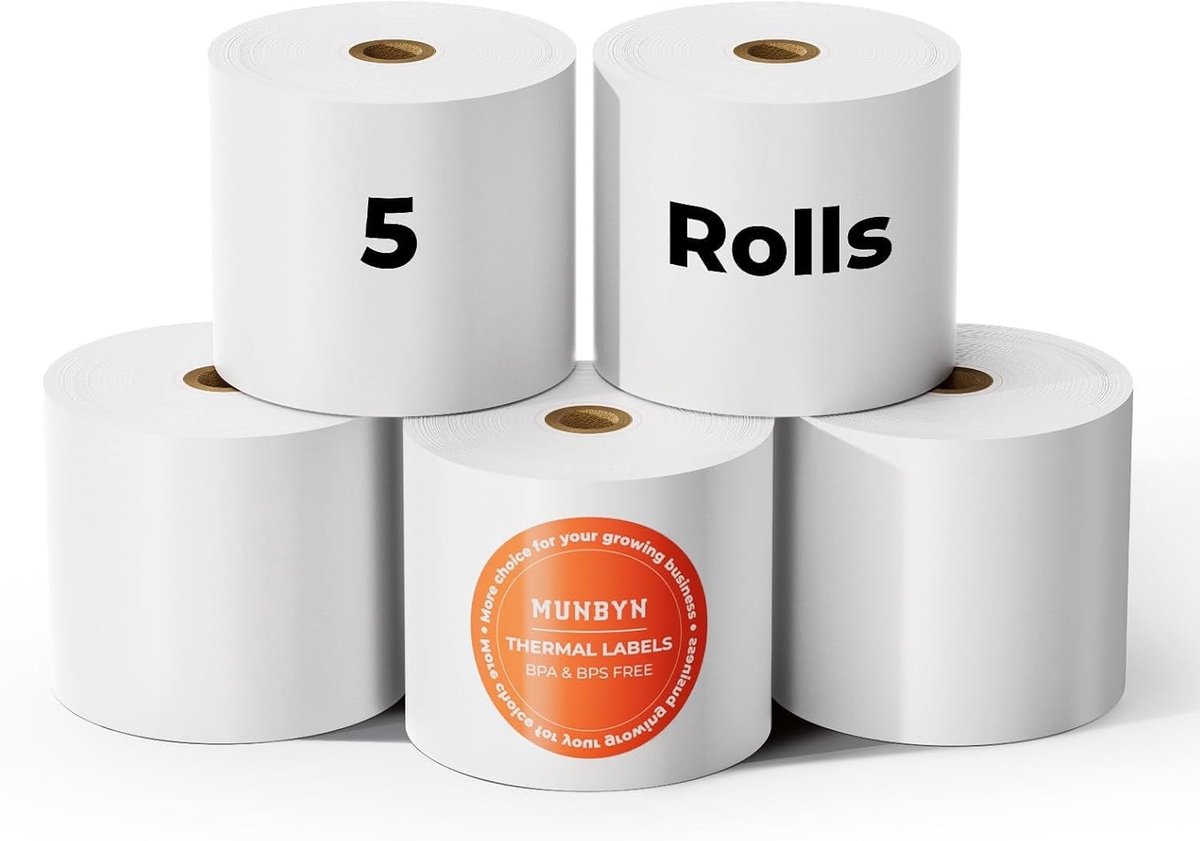 Thermisch Papier 80x80mm - 5 Rollen Bonpapier