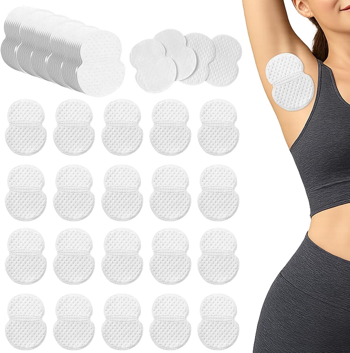 Pack van 80 Zelfklevende Onderarm Pads voor Mannen en Vrouwen - Zweetabsorberende Katoenen Pads voor Comfortabele Bescherming tegen Zweet en Geur