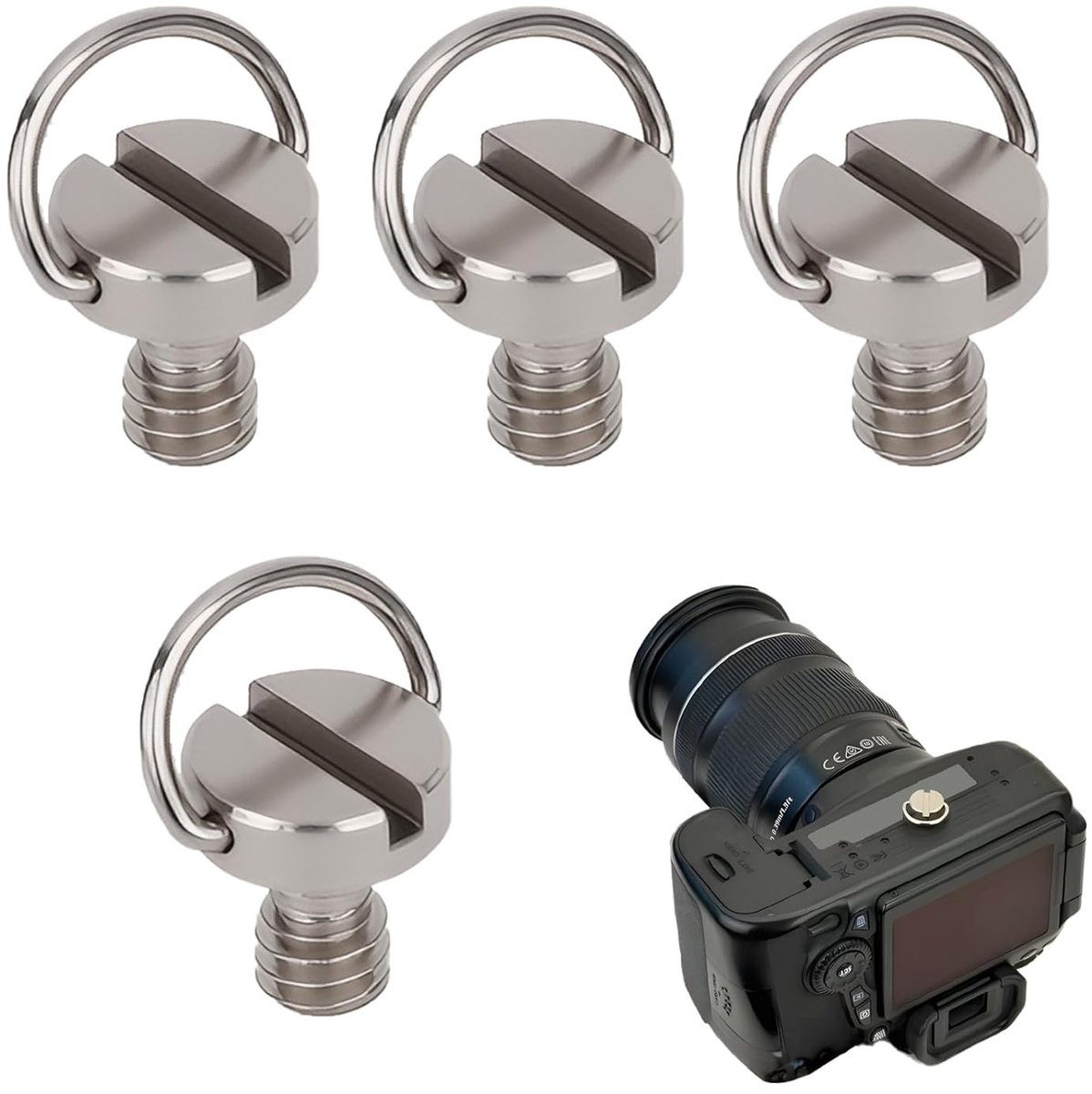 4 Stuks 1/4 Inch Aluminium Quick Lock Schroeven voor Camera Statief - 10mm Metaal, Roestvrijstaal, Eenvoudige Montage Accessoires