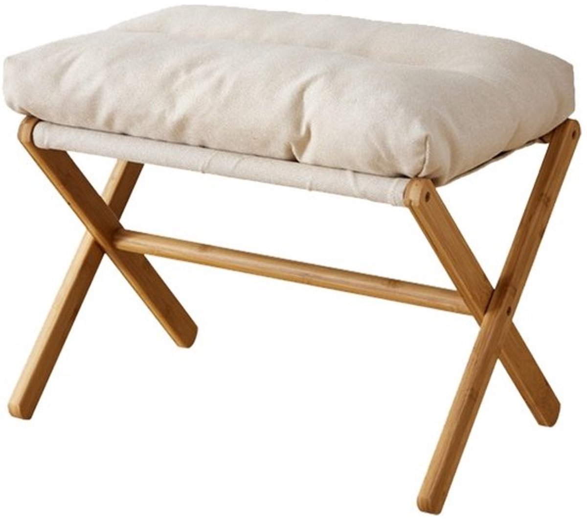 NTHProducts - Vouwbaar Voetenbankje - Multifunctioneel - Modern Ontwerp - Beige - Perfect Voor Woonkamer - Accent Kruk - Comfortabel Voetensteun