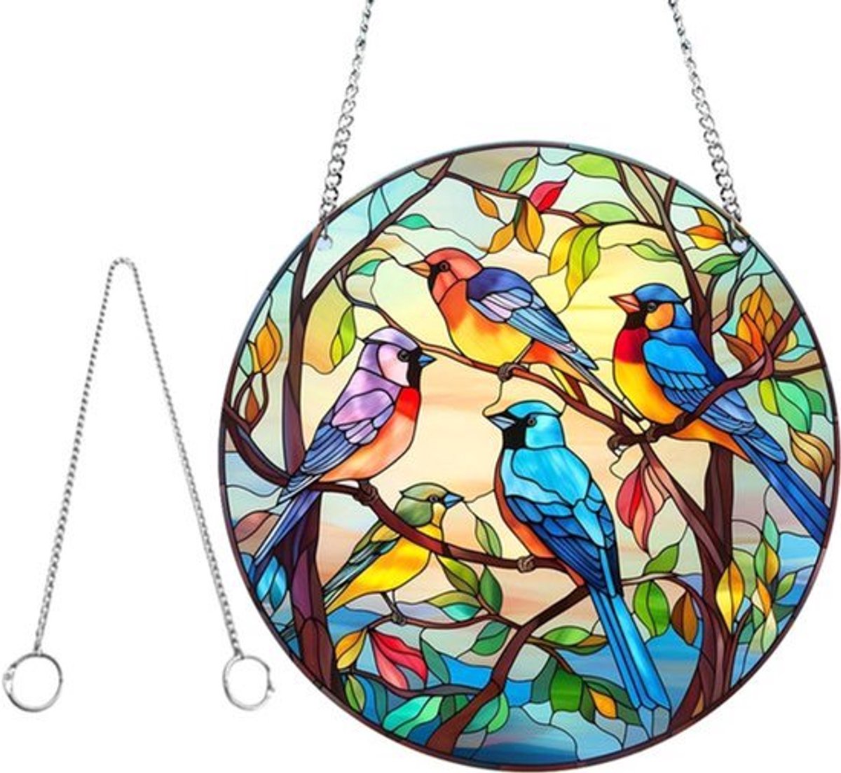 Zwart-wit gestippelde zonnevanger voor kolibrie – raam- en muurkunst ornament – acrylschilderij – hangend tuinornament voor Kerstmis – woonkamerdecoratie