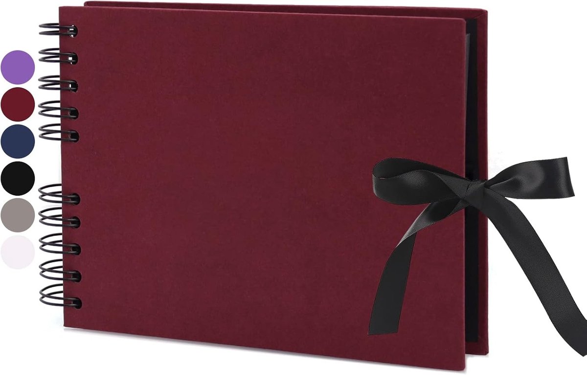 Scrapbook Kit voor Foto's 24x17cm - DIY Album met 40 Pagina's, Zijdenlint en Creatief Papier voor Gastenboek, Verjaardag en Trouwerij