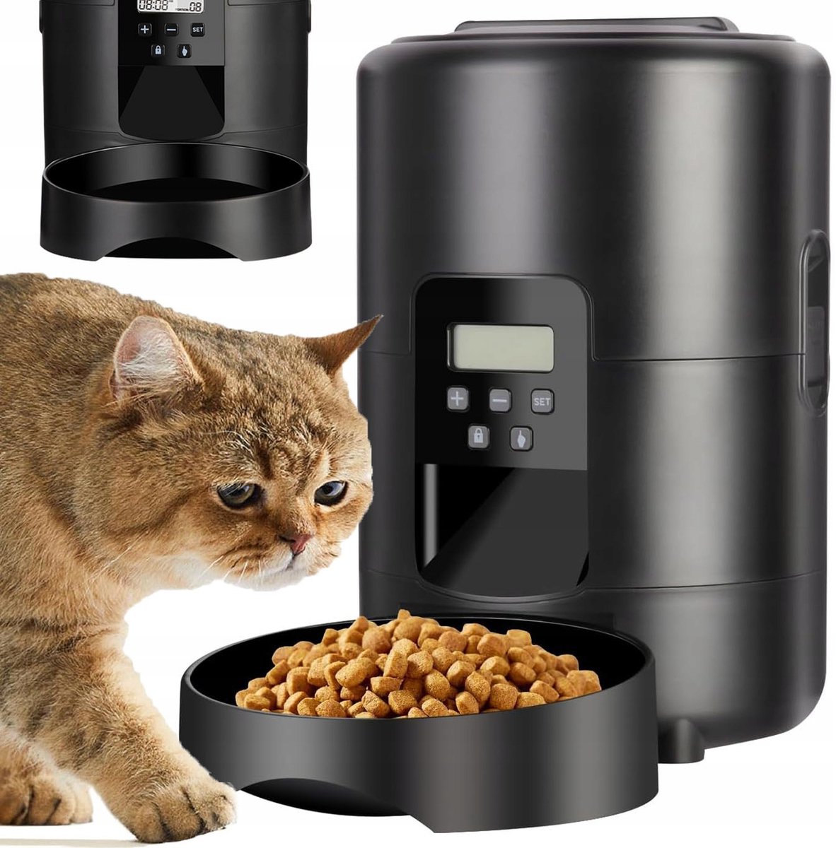 Automatische Voerbak Kat en Hond - Slimme Voerautomaat - 2L Voerdispenser - Timer & Portie Instelbaar - 1-4 Maaltijden/Dag - LCD Display - Afneembare Bak - Kattenvoerbak - Voor Huisdieren - Thuis & Onderweg