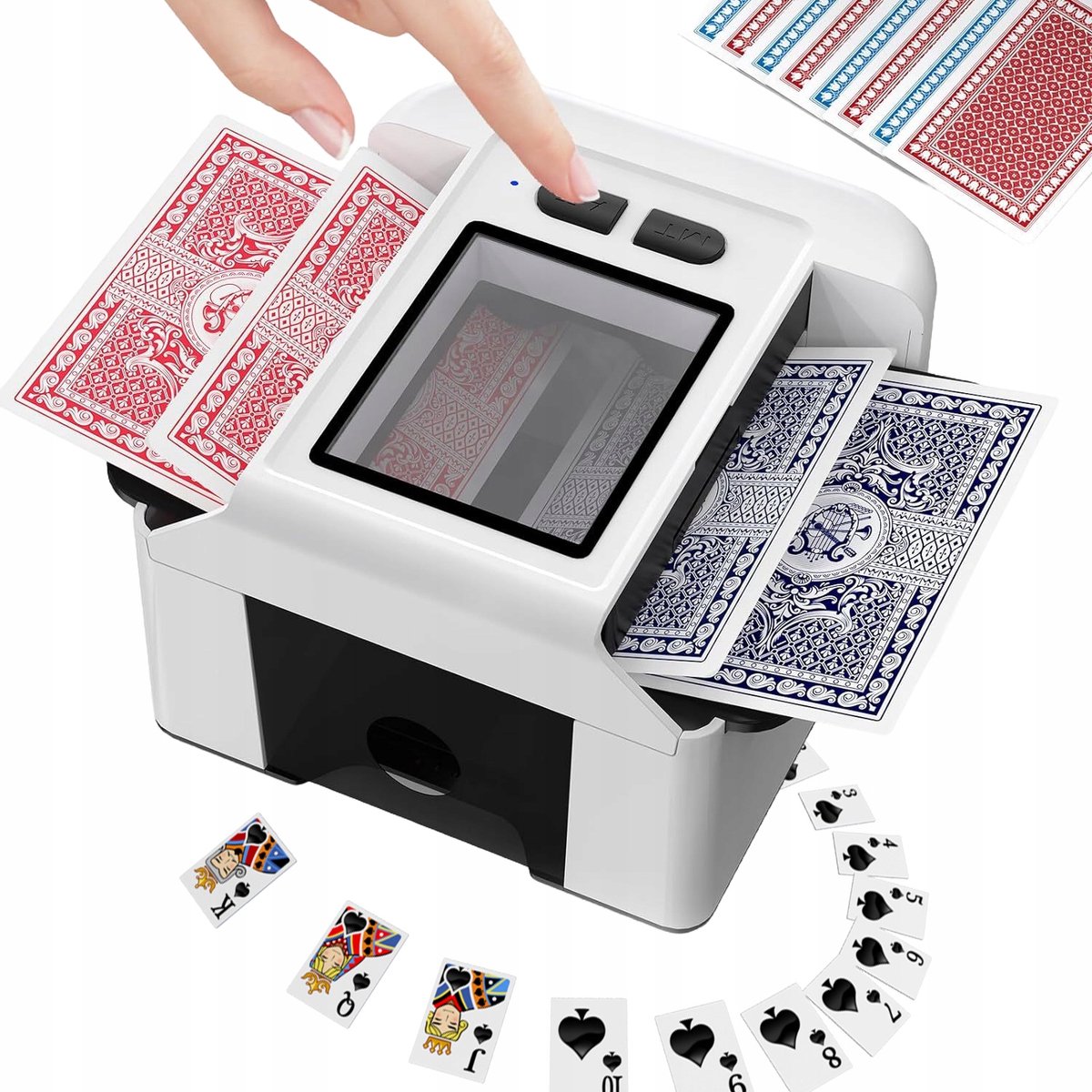 Automatische Kaartschudmachine - Elektrische Schudmachine - Draagbare Kaartenschudder - 1-knops Start - Schudt 1-2 Pakken - Geluidsarm - USB Oplaadbaar - Speelkaarten Schudder - Voor Poker & Bridge & UNO
