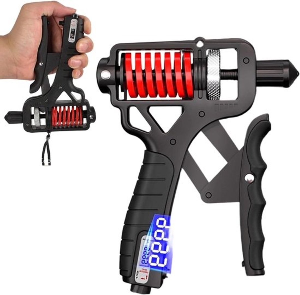 Gripkrachttrainer - Handtrainer Verstelbaar - Krachtopbouw Handen - Instelbare Weerstand - 5-165 kg - Zwart