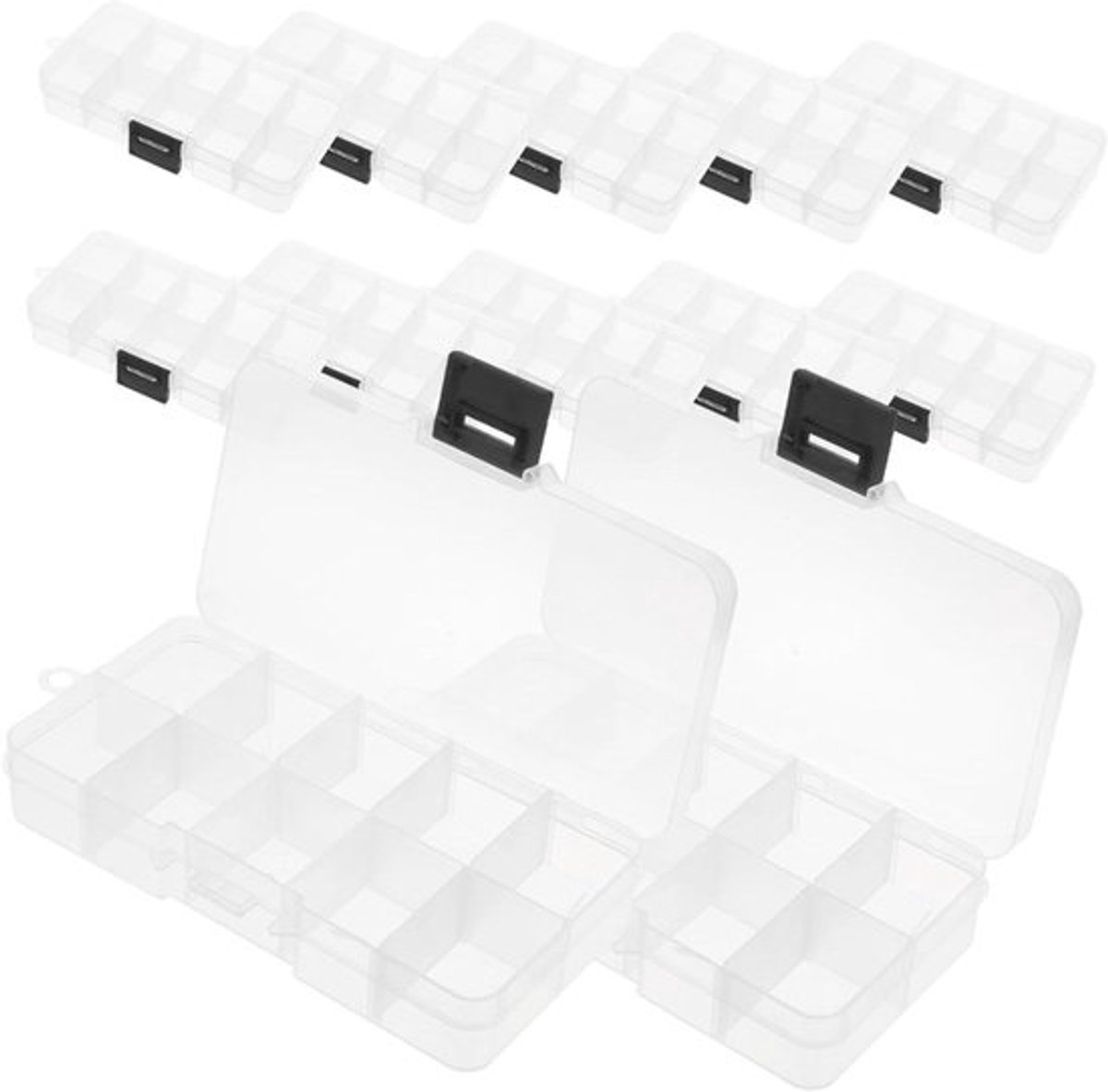 Makeup Organizer Box - Opbergdoos Cosmetica - Bureau Organiseren - Ruimtebesparend Ontwerp - 12 stuks - Zwart