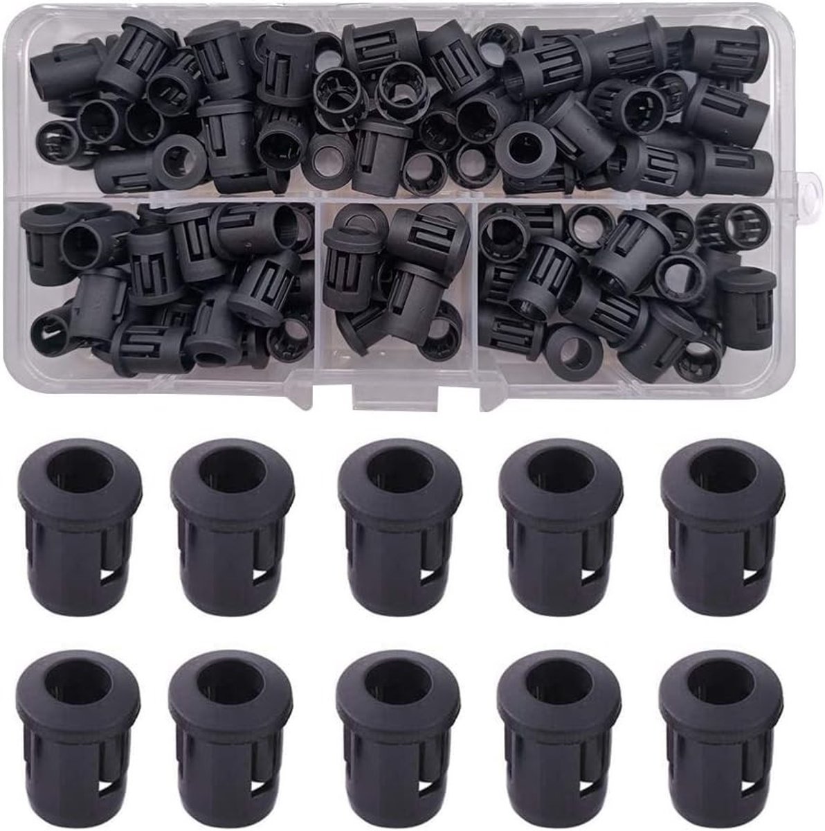 100 Stuks 5mm LED Plastic Clip Houder voor Lampen, Geschikt voor Hanglampen en Wandlampen (Zwart)