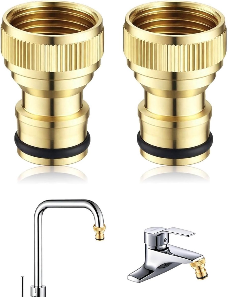 Tuinslang Adapter Set, Snelle Koppeling, Mannelijk Schroefdraad, 2 Stuks - Perfect voor Tuinieren, Watergeven en Slangenaccessoires