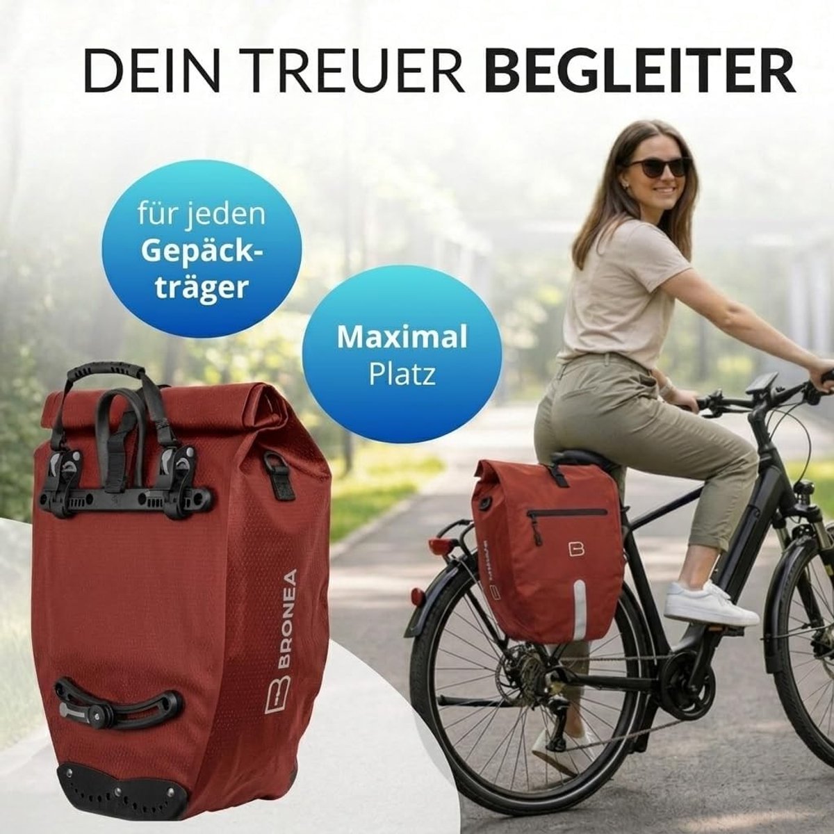 Fietstassen dubbel - Rood - 28 Liter - Waterdichte Bagagedragertas met Laptopvak - Voor Fietsbagagedrager Achter