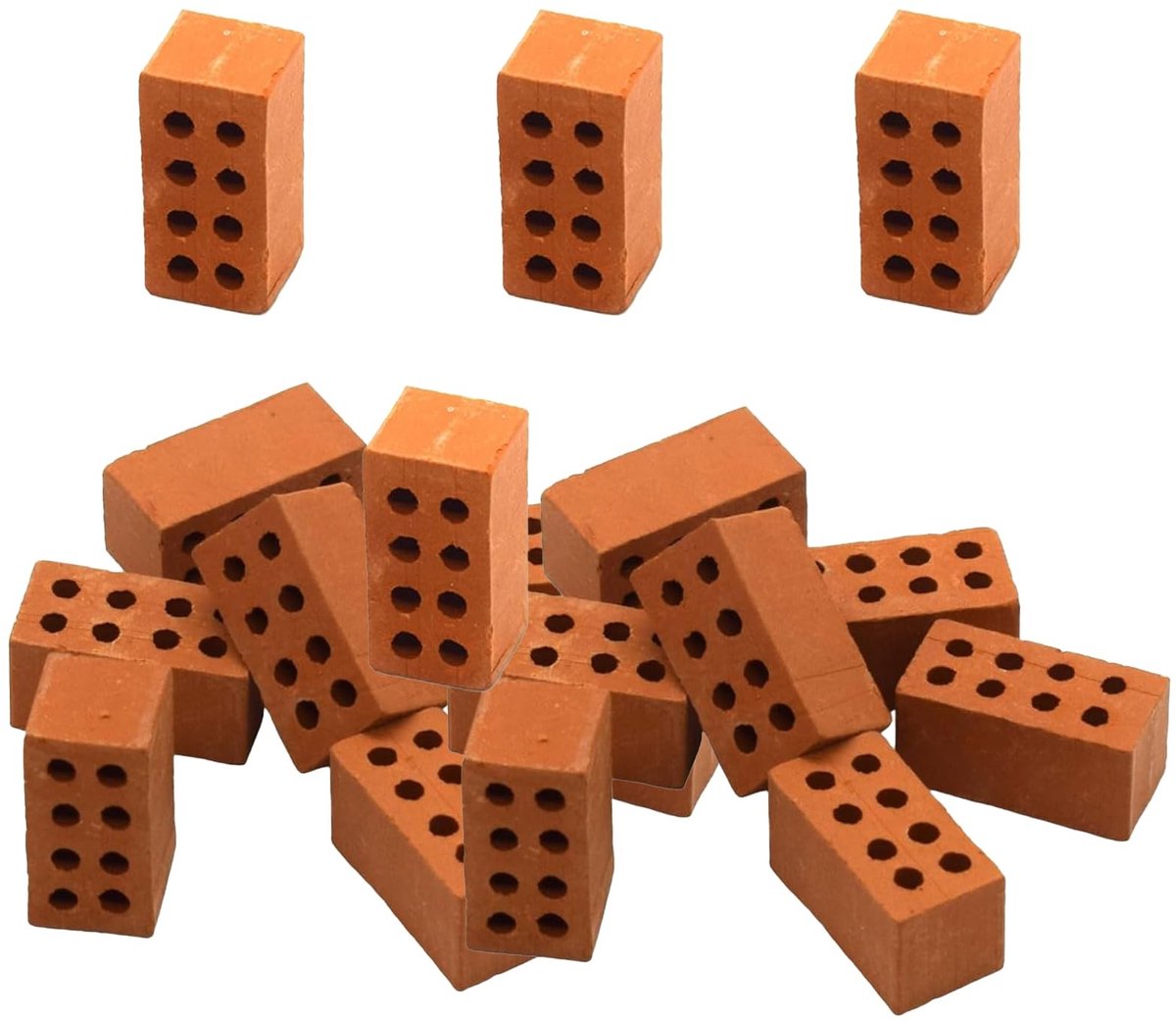 50 Stuks Mini Bakstenen voor Modelbouw - Rood