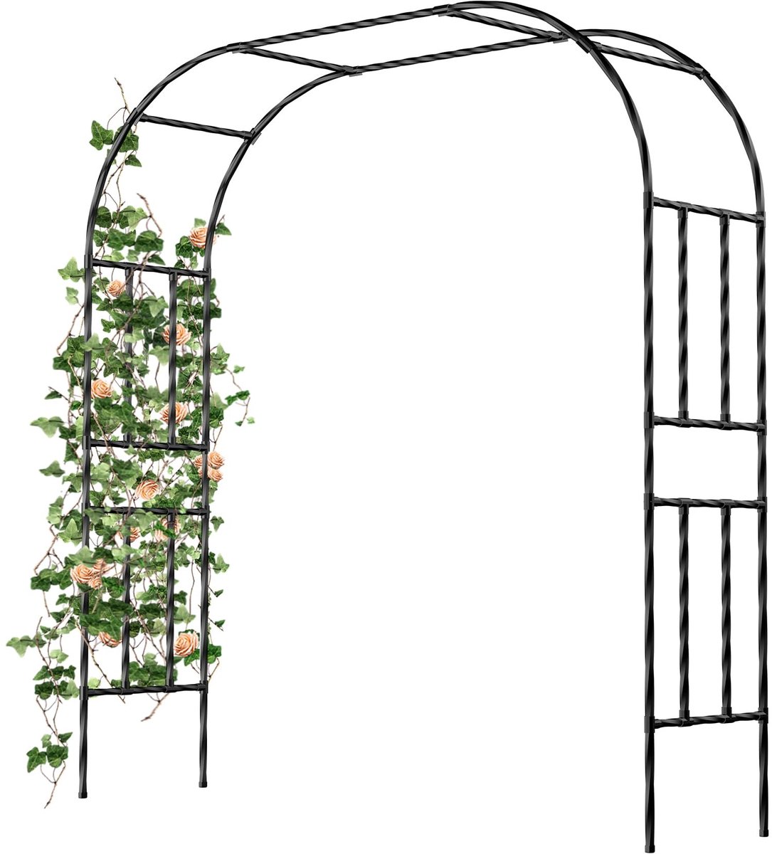 Tuinboog van Gegalvaniseerd Staal - Halfrond 180x240cm - Zwart