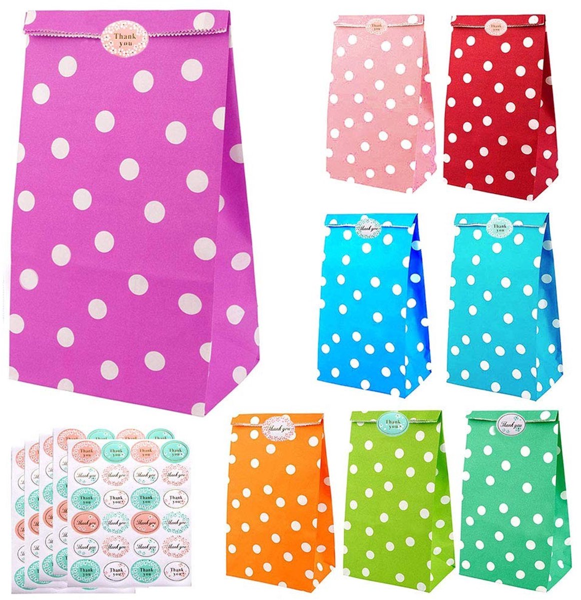 Set van 80 Kraft Papieren Geschenktassen - Voor Snoep en Cadeaus