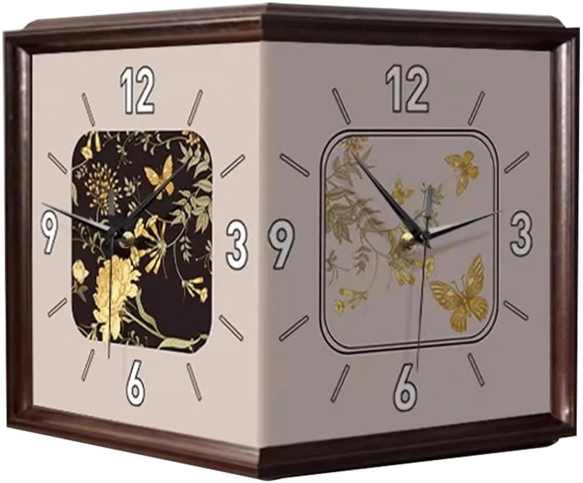 Dubbelzijdige Wandklok - Retro Vlindervliegpatroon 30 cm