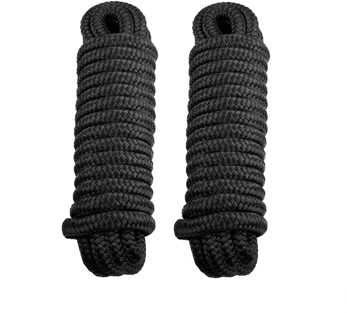 Boot Docklijnen Set - Dubbel Gelaagde Nylon Touwen - Zwart