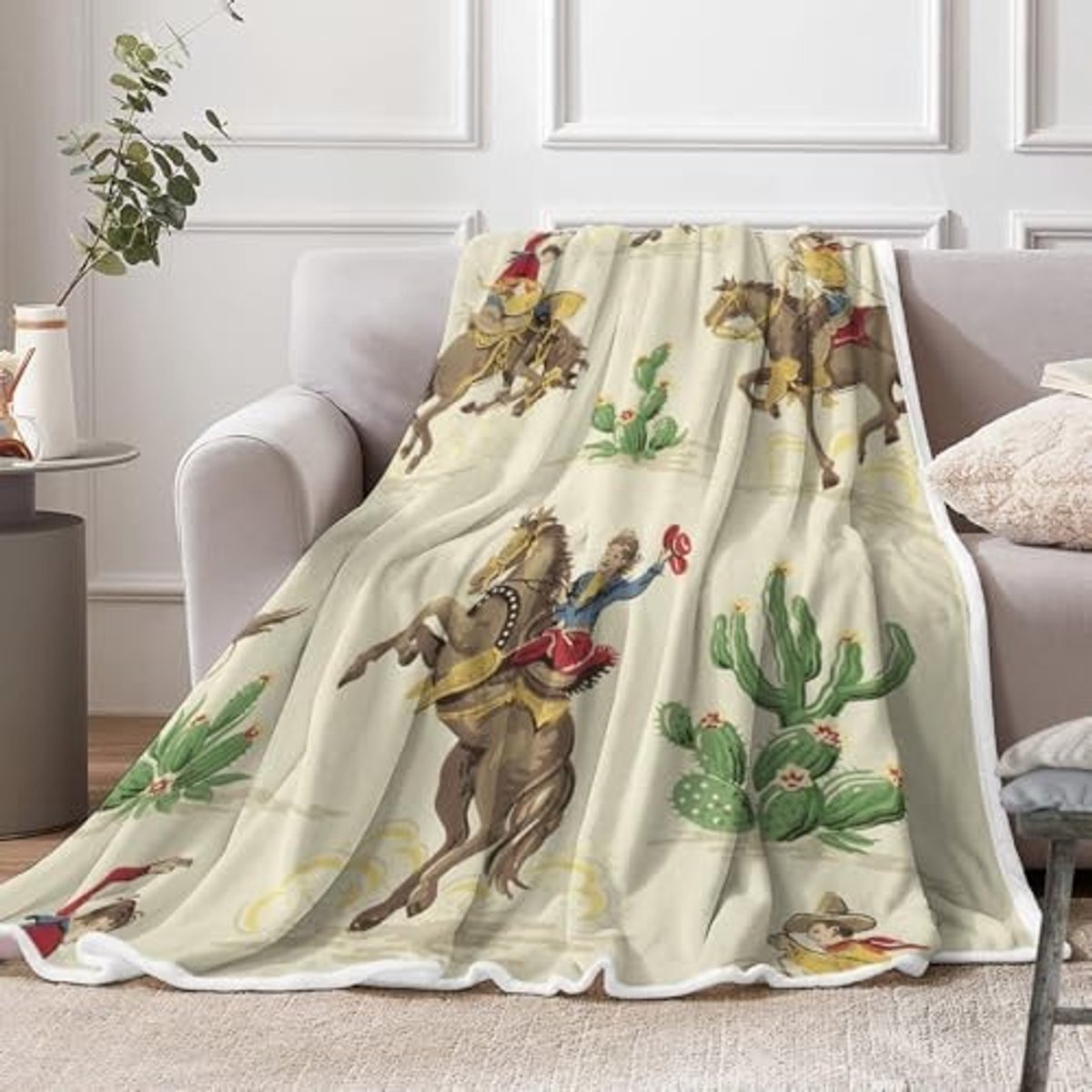 Fleece Deken - Cowboy Design 60x70