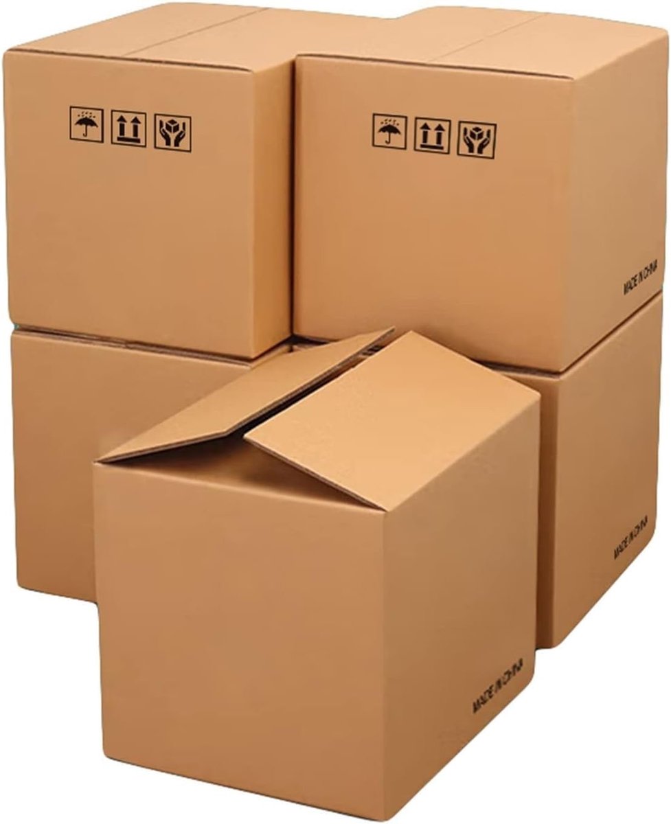 Verhuisdozen Set van 5 - Dubbelwandig Bruin - 80 x 50 x 60 cm