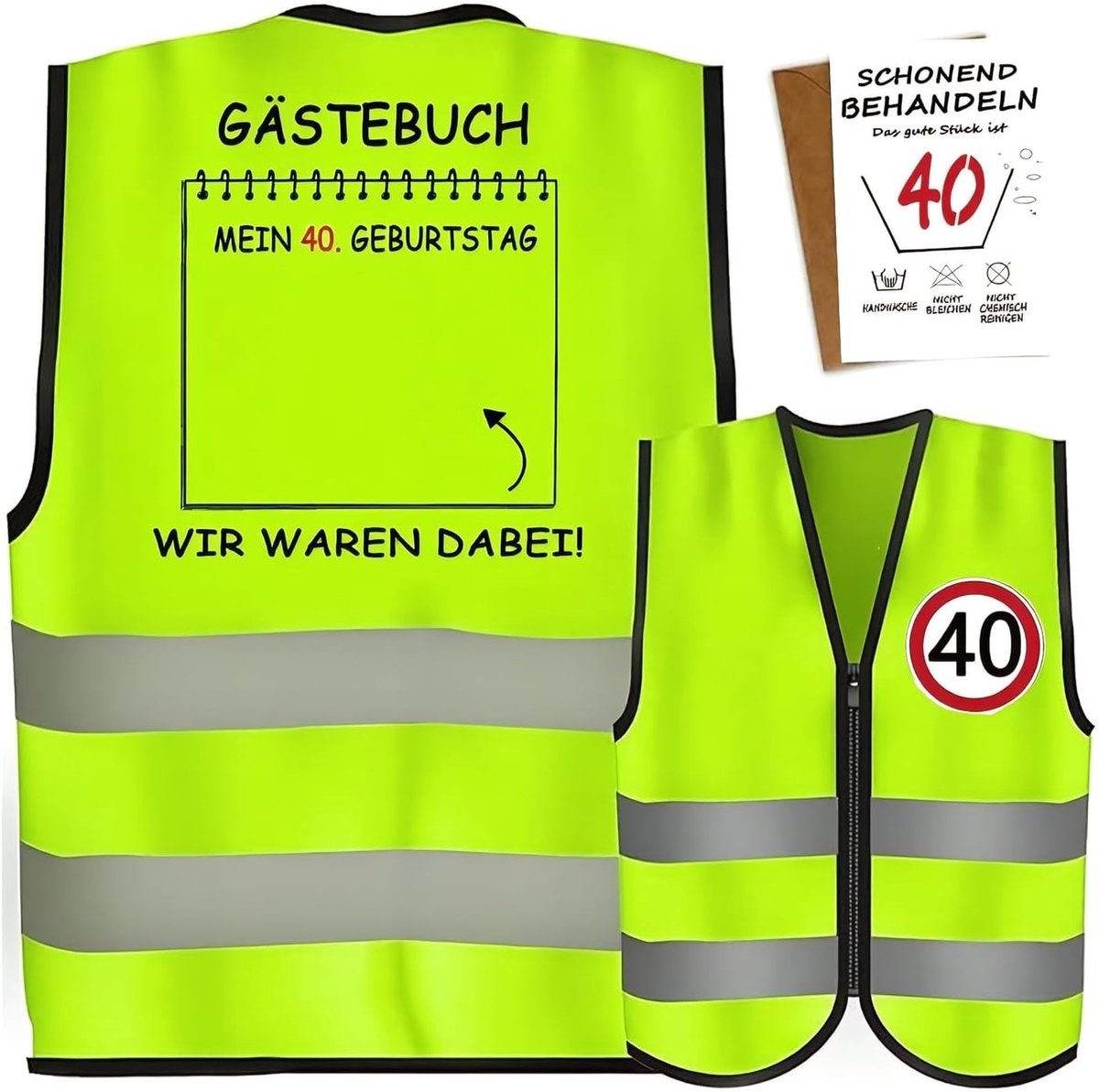Grappig verjaardagsvest voor mannen van 18 tot 60 jaar - origineel cadeau met kaart - perfect voor verjaardagsfeestjes