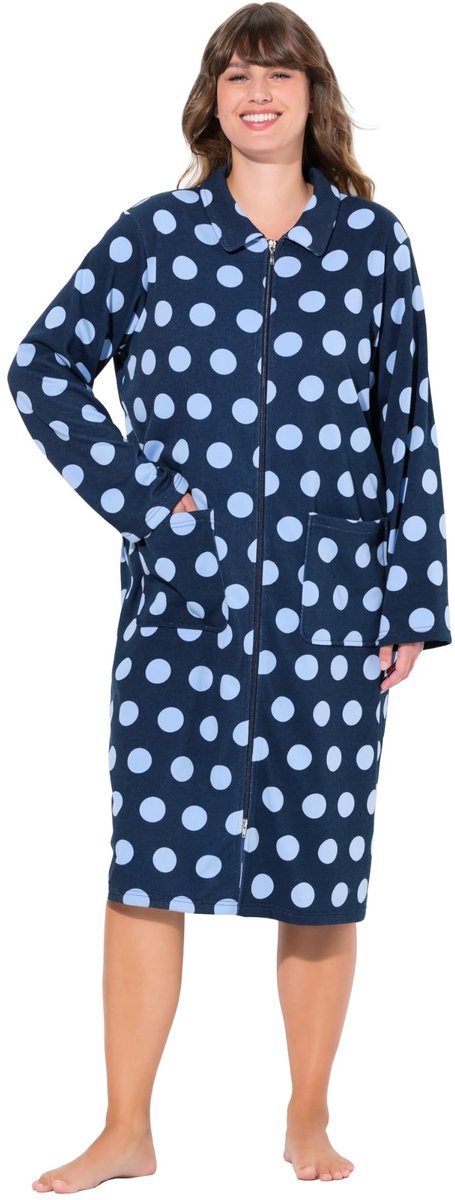 Badjas met Polka Dots - Nachtblauw