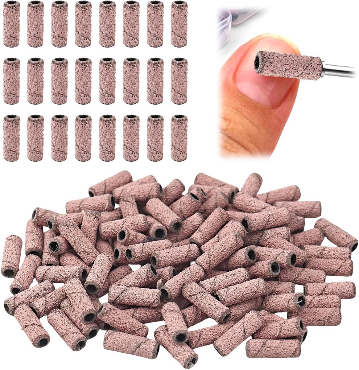 Set van 100 kleine schuurbanden #120 ultra-fijn voor gelnagels, nagelverzorging, manicure en pedicure accessoires